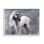 Peinture abstraite à cheval gris encadrée sur bois par Susan Friedman, peinture