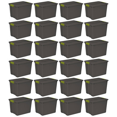 Sterilite Versatile Rectangular Latch Tote with Handles, Gray