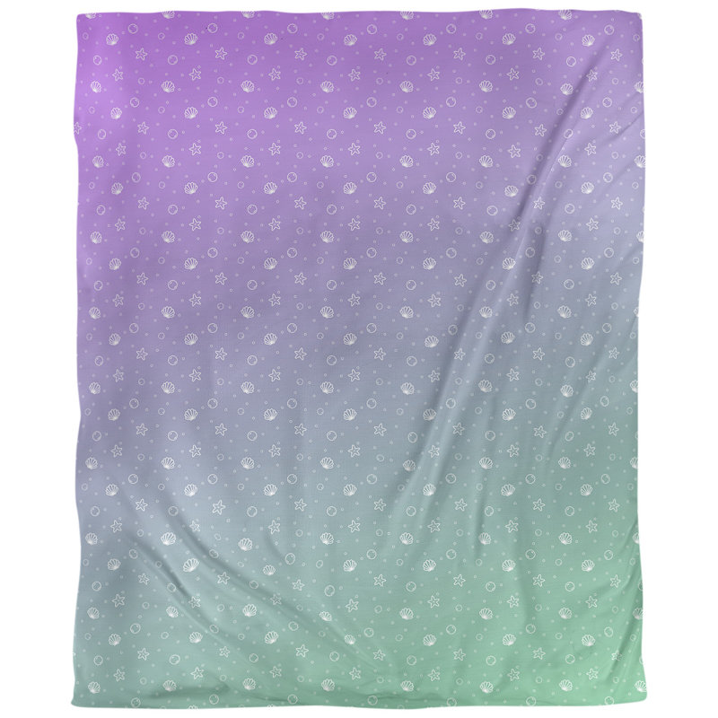 Tissu coquillage, Mauve / Vert, L 54 po x l 36 po, Lin naturel paloma