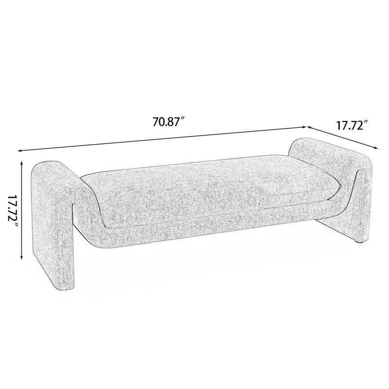 Upholstered Bench, Black