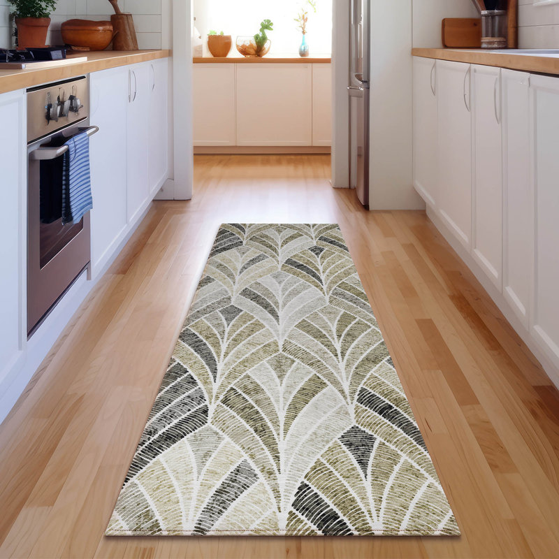 Premium Machine Washable Prisco Taupe Rug, Runner 2'3" x 7'6"