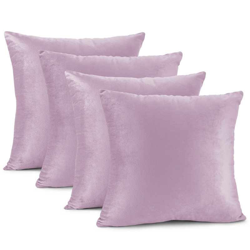Velvet Reversible Pillow Cover, Light Gray Lavender, 24"H x 24"W
