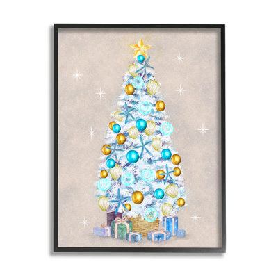Décoration de Noël blanche, décorations d'arbre de Noël, art texturé noir par estampe numérique par Ziwei Li