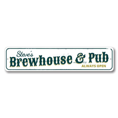 Enseigne en aluminium Brewhouse & pub