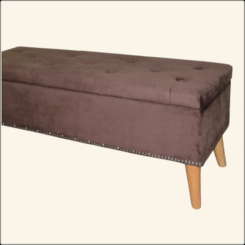 Banc de rangement 17 po, suède brun