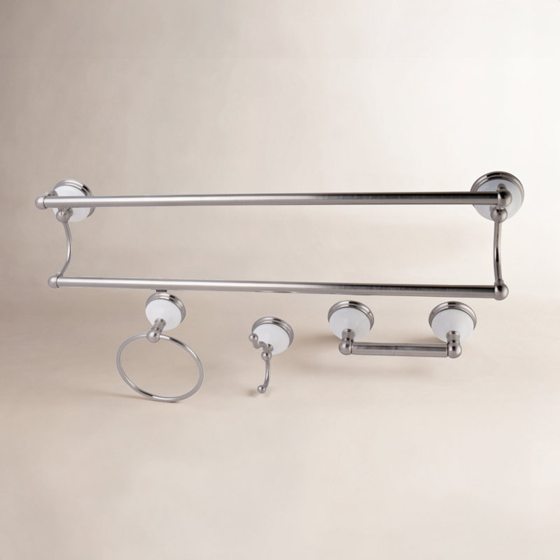 Kingston Brass Victorian 4-Piece Bathroom Hardware Set, Brushed Nickel