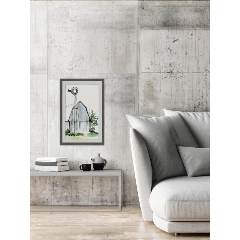 Watercolor Barn V - cadre photo, reproduction d'art, H 18 po x l 12 po x P 1,5 po