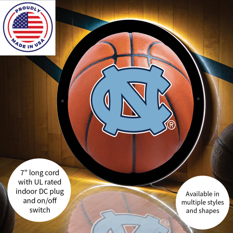 Décoration murale DEL, petites rondes, UNC, basketball