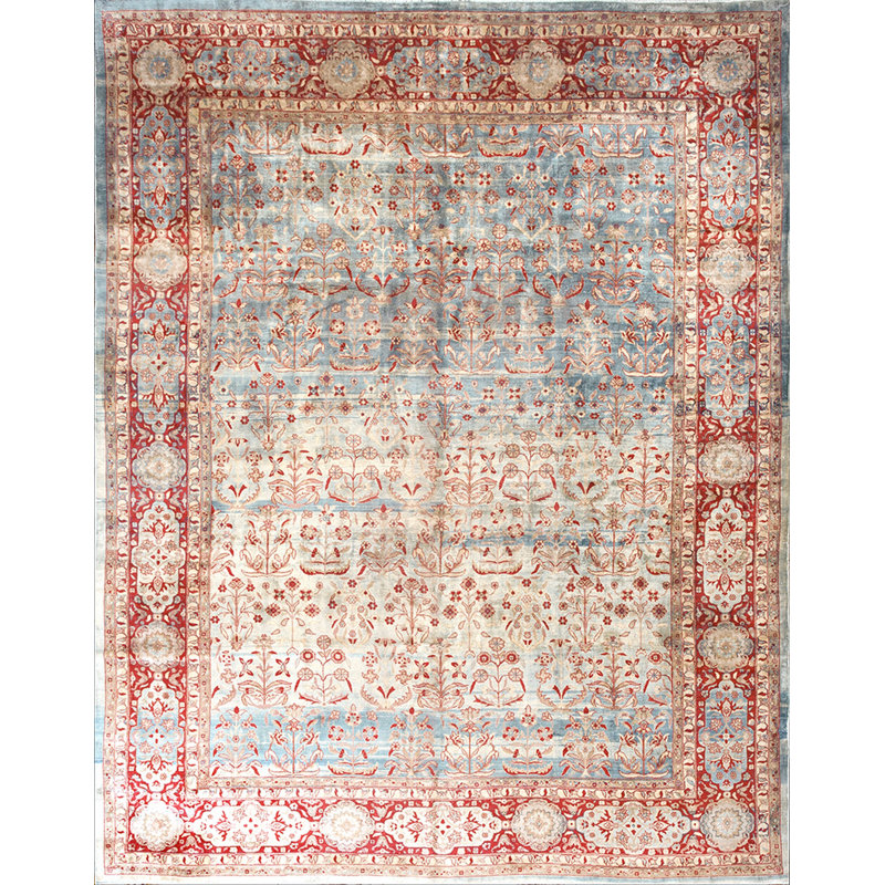 Antique Lahore Indian Knotted Rug