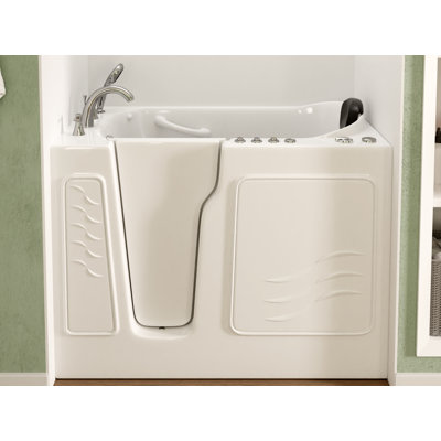 Therapeutic Tubs 29 in. x 52 in. Left Drain Quick Fill Walk-In Whirlpool and Air Tub with Powered Fast Drain in White