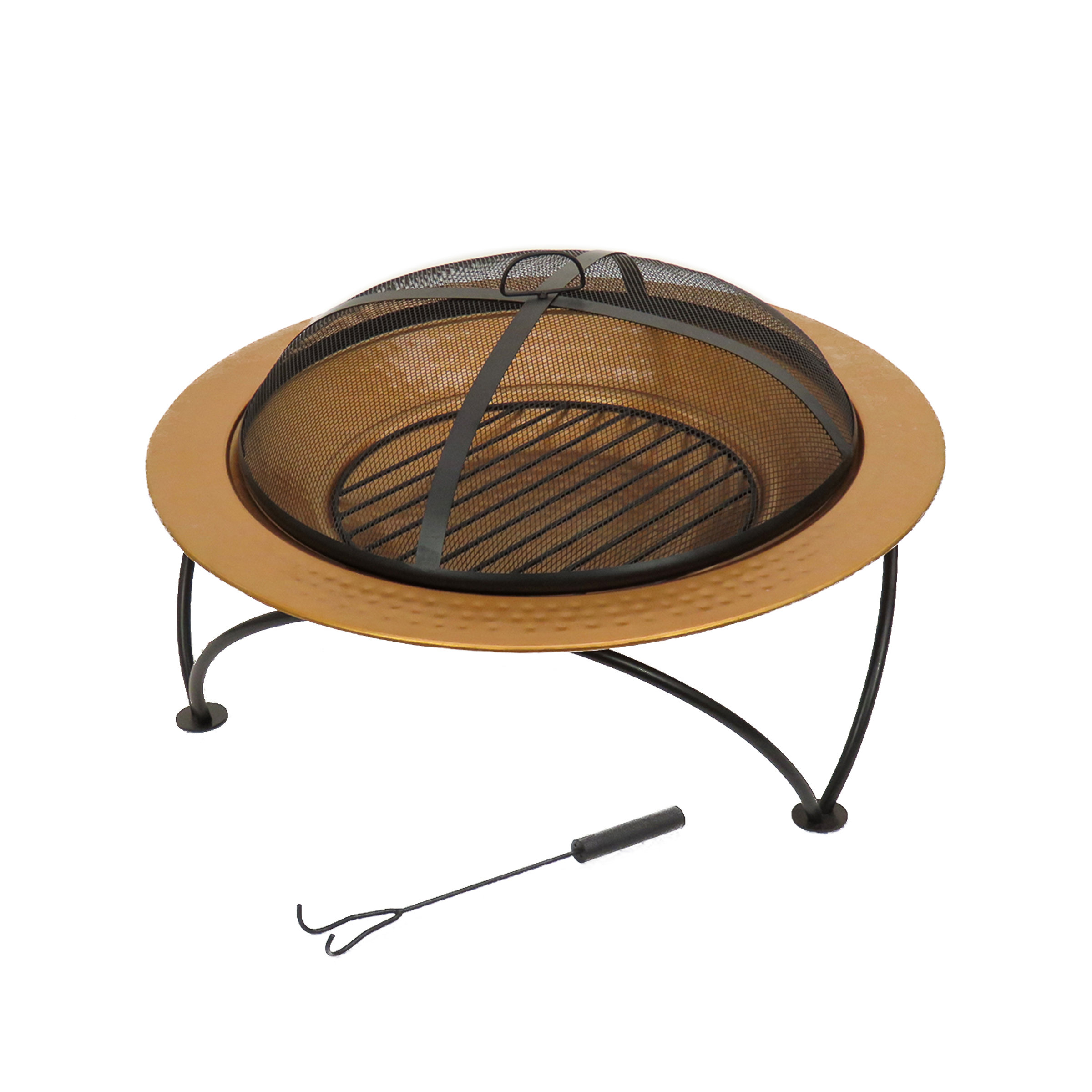 National Outdoor Living 21'' H x 33'' W Iron Wood Burning Outdoor Fire