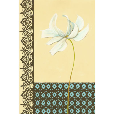 Glazed Tile Botanical I by Chariklia Zarris - Wrapped Canvas Print