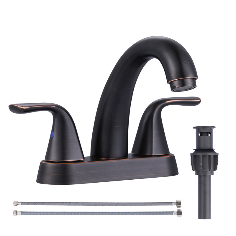 Centerset 2-handle Bathroom Faucet with Drain Assembly, Oil Rubbed Bronze