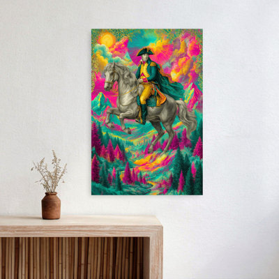 Art psychédélique, cheval et cavalier coloré