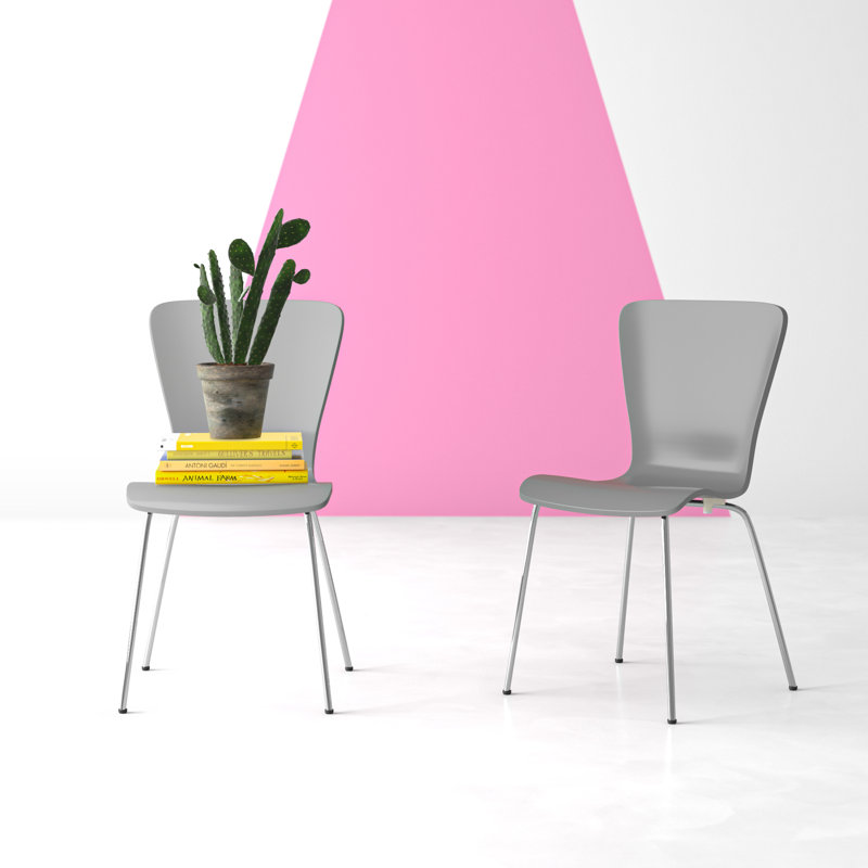 Deantrei 18.25'' H Stacking Side Chair, Charcoal