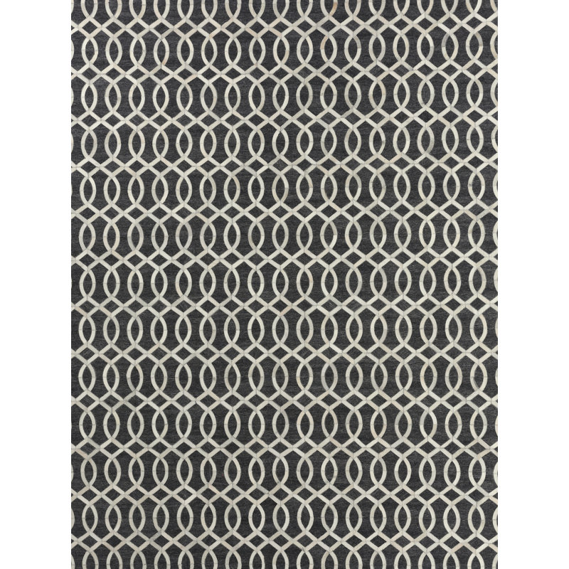 Berlin Cowhide Geometric Area Rug, Rectangle 8' x 10'