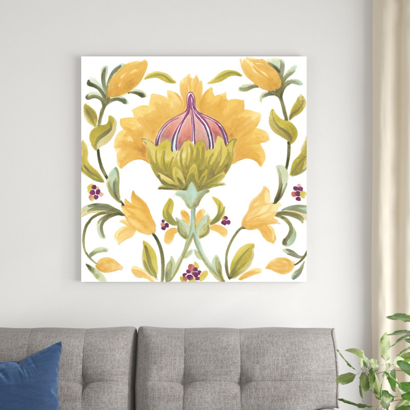 " Abbey Floral Tiles V ", 36" H x 36" W x 1.25" D