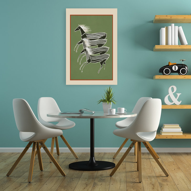 Courir, zèbres, art zèbre moderne, minimaliste, vert, faune