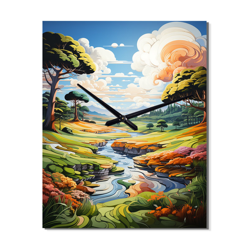 Horloge murale Fairway A Whimsical III - Paysages, Petit