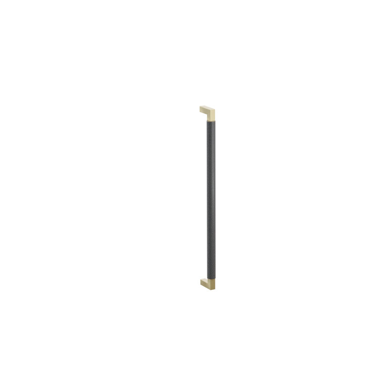 Emtek Glass Back to Back SELECT Appliance Pull 18" L-Square Stem Knurled Bar, Satin Brass/Oil Rubbed Bronze