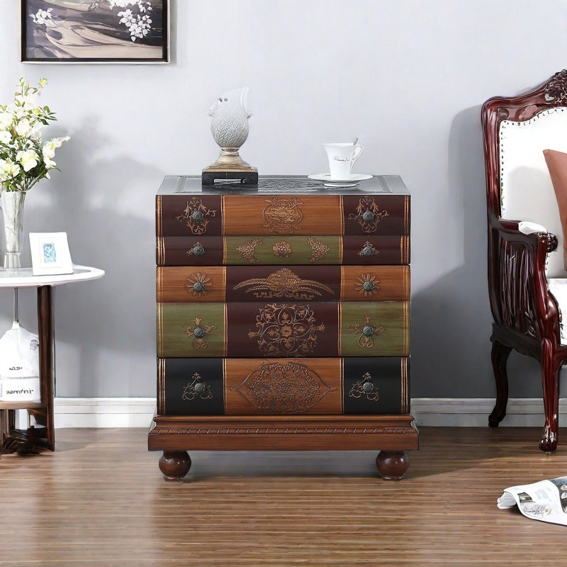 Armoire inspirée d'un livre avec détails en relief