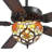 52" Tiffany Ceiling Fan Chandelier With 5 Dual-Blades And Remote Control-580720771
