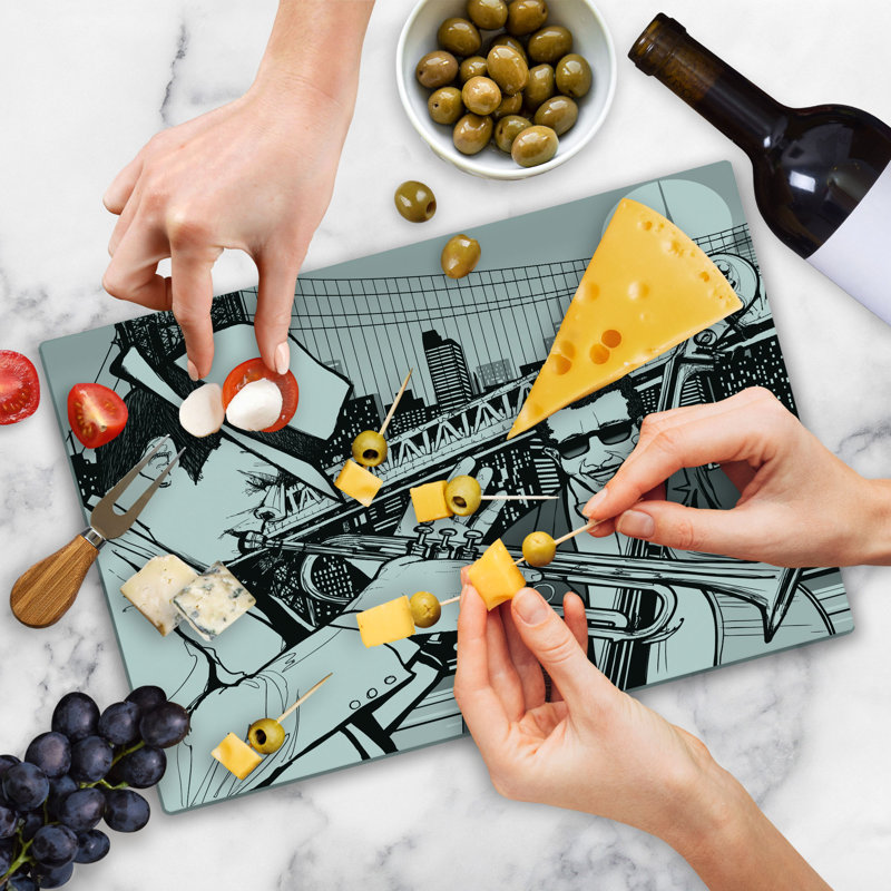 Planche à découper rétro Ambesonne