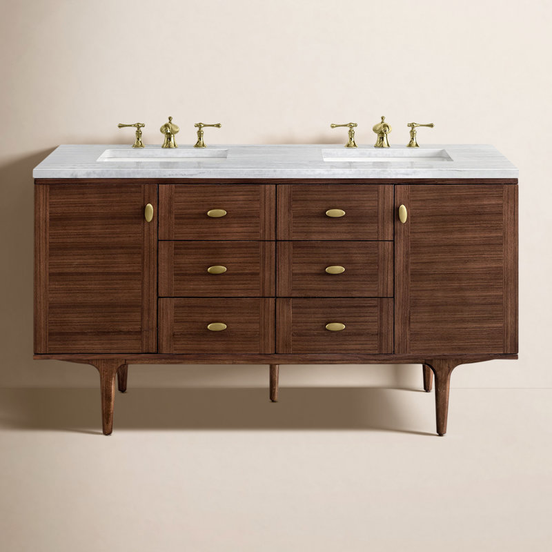 Amberly 60" Double Bathroom Vanity Base Only