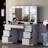 Boahaus Freya Large Vanity Makeup Desk with Wide Mirror, Build-In Lights, 7 Drawers and Power Outlet-96914158