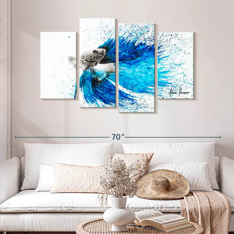 Brampt Phthalo Fish Tail, 32" H x 52" W
