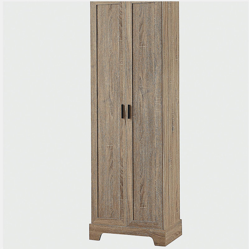 Armoire de rangement avec deux portes pour salle de bain, bureau, tablette réglable, panneau de fibres à densité moyenne, brun (ancien numéro de référence: N725P181207D / WF302824AAD)