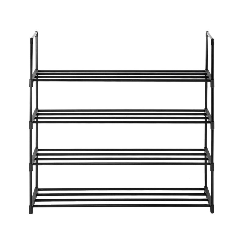Shoe Rack, 4, Black, 84.5cm H x 90.42cm W x 30.48cm D