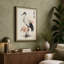 Crane with Blossoms Japandi - Wrapped Canvas-400872377-400872380