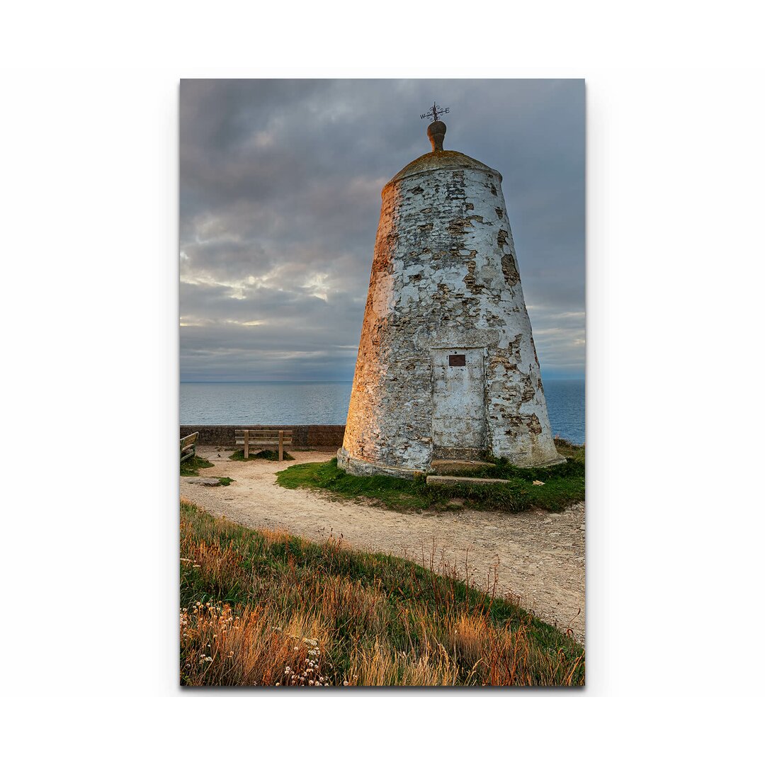 Leinwandbild Alter Leuchtturm bei Portreath in Cornwall