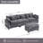 Corduroy 3-Seat Sectional Sofa - Modular Sleeper with Ottoman, Comfy Upholstered for Living Room, Apartment, Office-619924832