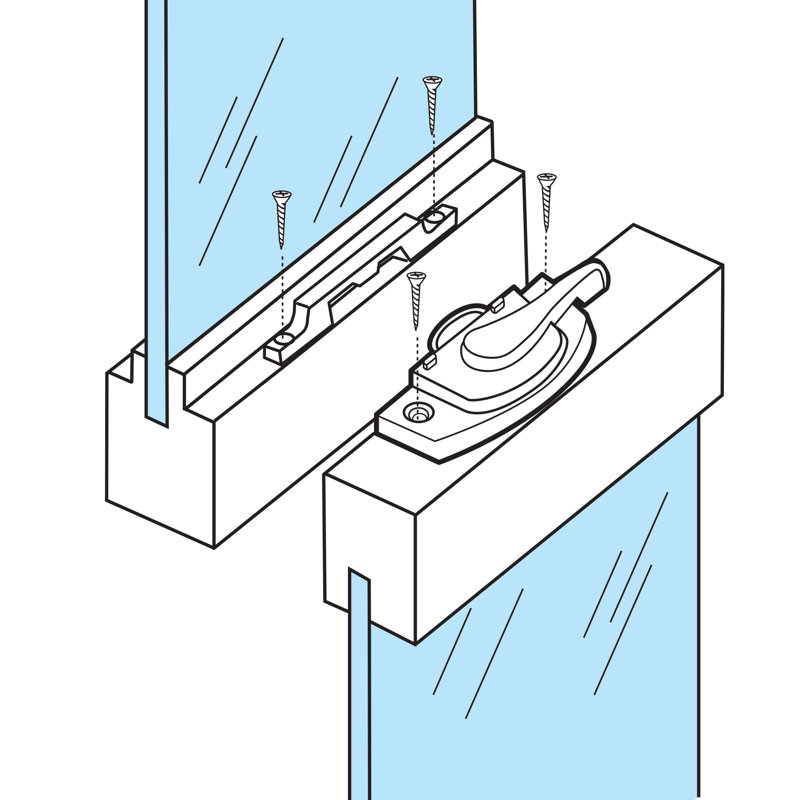 Sash Lock, Diecast Construction, White, Used On Vertical And Horizon
