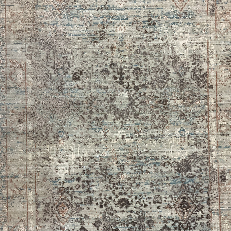 Tapis turc en laine et en soie à motif moderne effacé Williston Forge