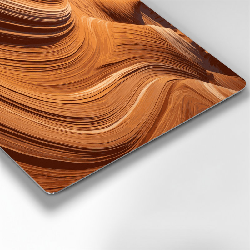 Grès horizontal rayé, art mural brun en métal brun, H 16 po x l 20 po