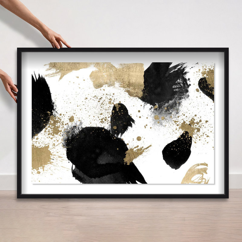 Oliver Gal Belle of the Ball Abstract - Luxury Shadowbox Framed Wall Art, Black, 25.5" H x 37.5" W
