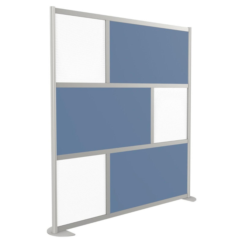 Paravent moderne 6 panneaux Cordoba, Bleu ardoise, Standard