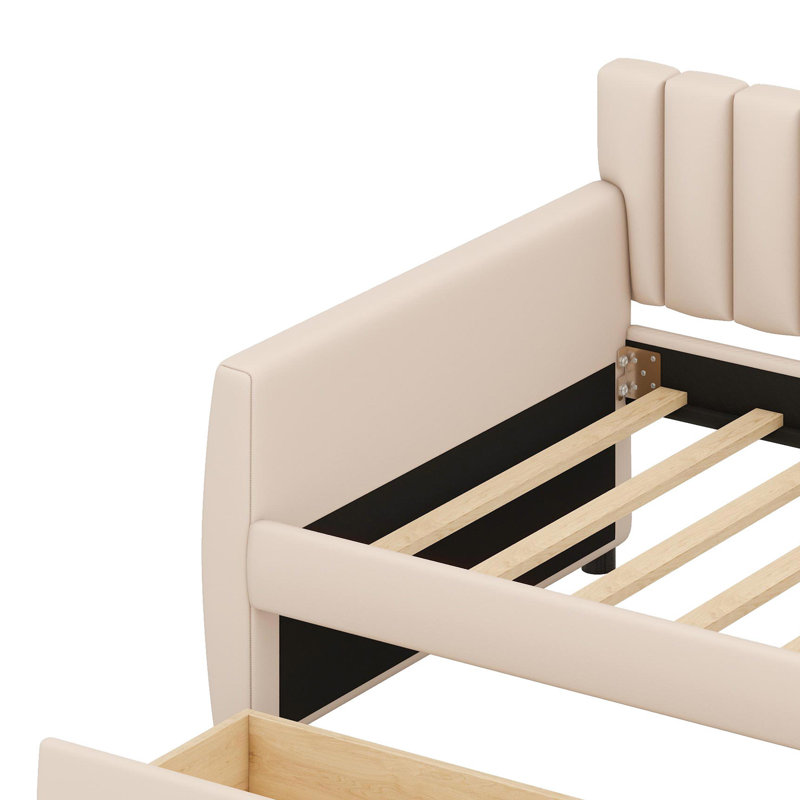Upholstered Storage Bed, Beige