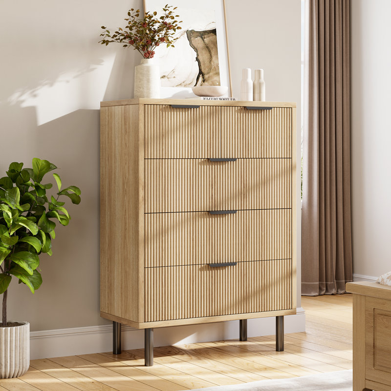 Commode 5 tiroirs Wave, Jaune