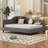 L-Shaped Linen Daybed, with Solid Wood Legs-924503772-924503773