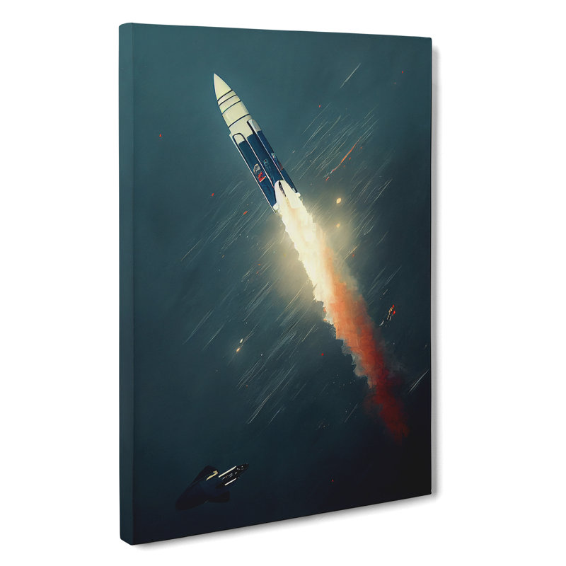 Spectacular Spaceship Rocket - Wrapped Canvas, 50cm H x 35cm W x 3cm D