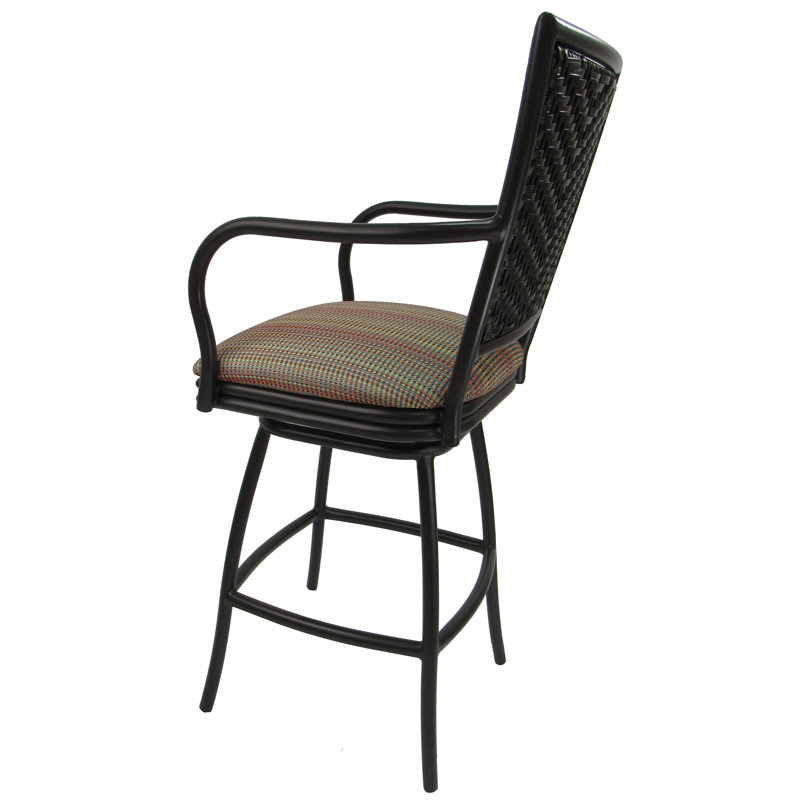 Tabouret de bar 26 po avec coussins Cutlip, Brun