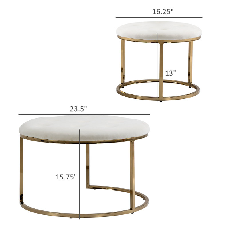 Tellaro Coffee Table, Cream White, Gold
