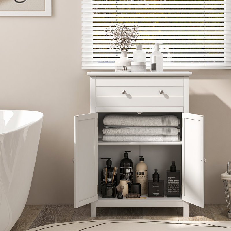 Agassi Freestanding Bathroom Cabinet, White