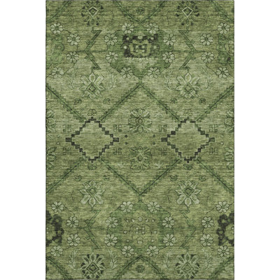 Premium Machine Washable Prisco Olive Rug