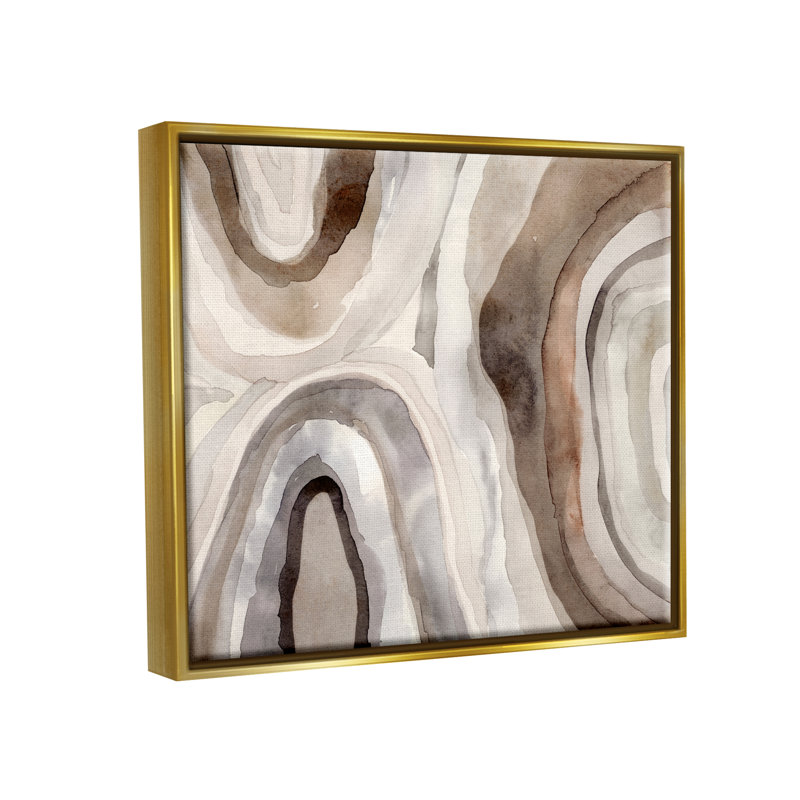 "Soft Geode", art mural encadré par Victoria Barnes, Cadre flottant métallique doré, H 17 po x l 21 po x P 1,7 po