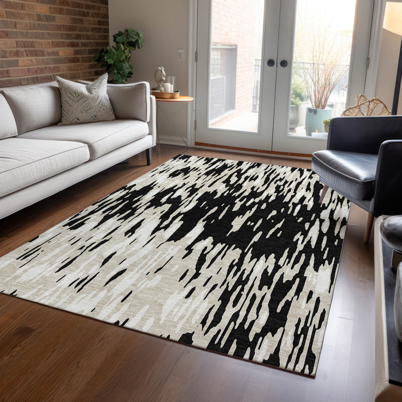 Aleighna Area Rug with Non-Slip Backing, Rectangle 8' x 10'